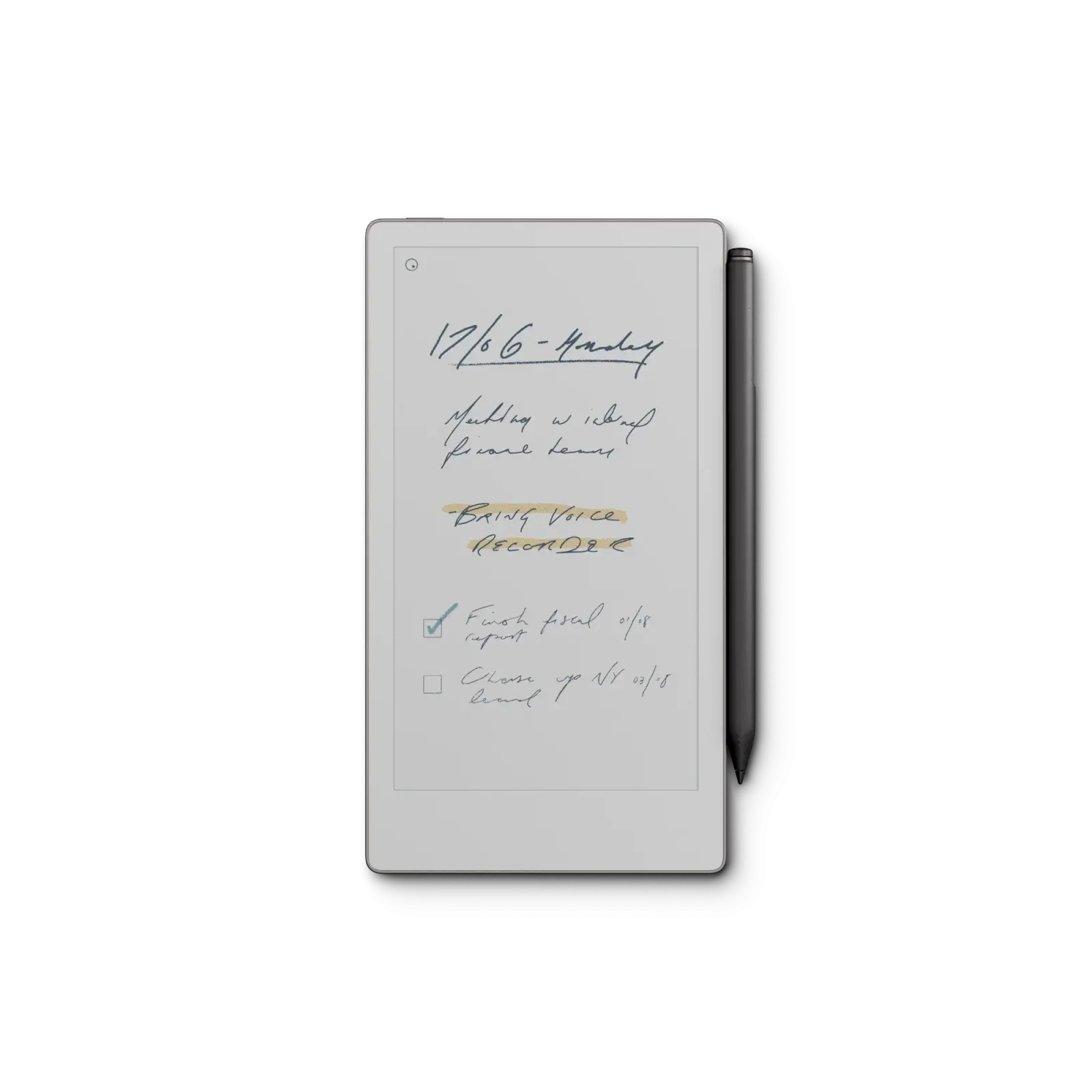 reMarkable Paper Pro Move tablet displaying handwritten notes
