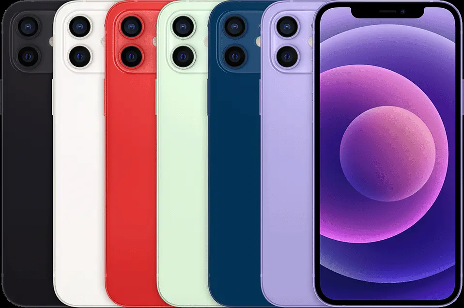 iPhone 12 in available colours