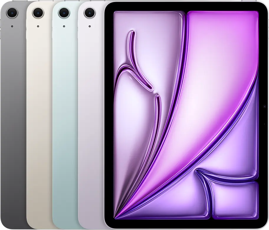 iPad Air 11-inch (M2) (Wi-Fi + Cellular) in available finishes