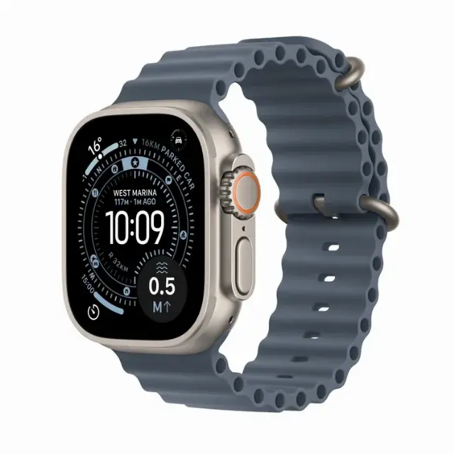مستعمل Apple Watch Ultra 3 مقاس 49 مم من التيتانيوم GPS + Cellular باللون التيتانيوم الصحراوي — جيد جدًا